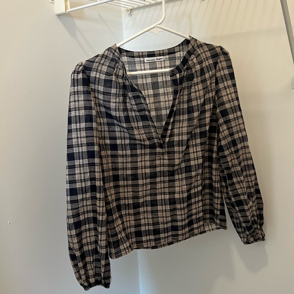 Reformation plaid shirt
